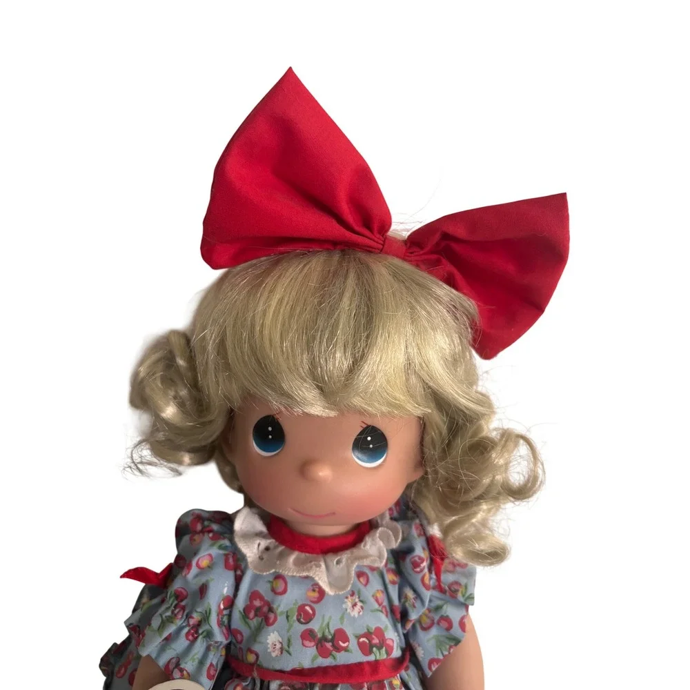 Precious Moments I Will Always Cherry-ish You Blonde Vinyl Doll Cherry Dress Bow
